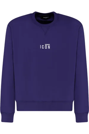 Dsquared2 Bluzy, Mężczyzna, Niebieski, S, Royal Logo Print Sweatshirt