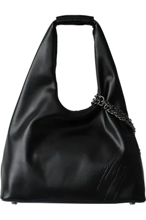 Philipp Plein Torebki, Kobieta, Czarny, ONE SIZE, Czarna torba hobo z eko skóry Annie