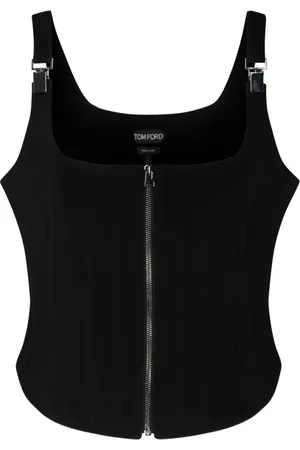 Tom Ford Koszulki, Kobieta, Czarny, S, Czarny Jedwabny Gorset Top
