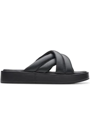 Clarks Buty, Kobieta, Czarny, 39 EU, Czarne Damskie Kapcie