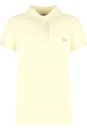 Maison Kitsuné Koszulki, Kobieta, Żółty, M, Polo w kolorze kredowym