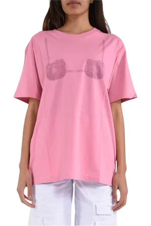 GCDS Koszulki, Kobieta, Różowy, S, Boxy T-shirt z nadrukiem Hello Kitty