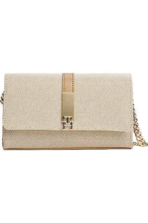 Tommy Hilfiger Torebki, Kobieta, Beżowy, ONE SIZE, Heritage Mini Crossbody Torba z Kanwy