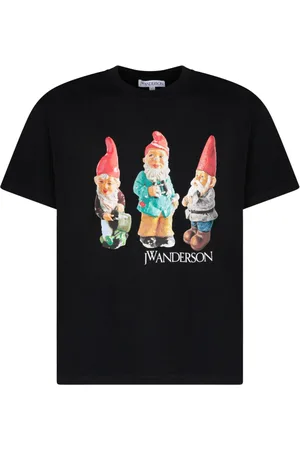 J.W.Anderson Koszulki, Mężczyzna, Czarny, S, Czarna koszulka Gnome Trio