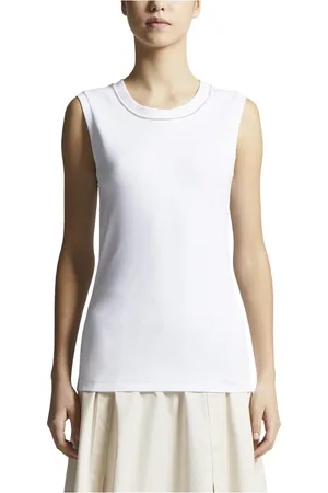 PESERICO SIGN Swetry, Kobieta, Biały, 2XS, Micro rib stretch jersey top