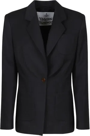 Vivienne Westwood Kurtki, Kobieta, Czarny, S, Ciemnoszary Blezer z Wełny