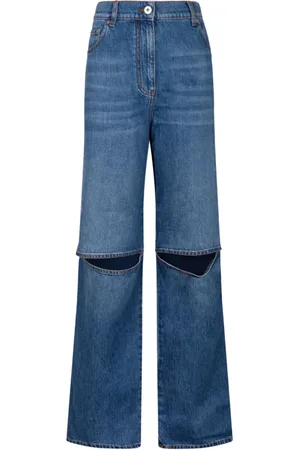 J.W.Anderson Jeansy, Kobieta, Niebieski, S, Denim, Jeansyy z Wycięciami Niebieskie