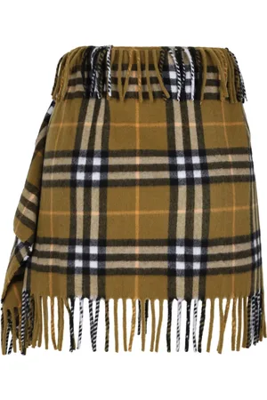 Burberry Spódnice, Kobieta, brązowy, M, Dekoracyjna Spinka Spódnica w Kratę
