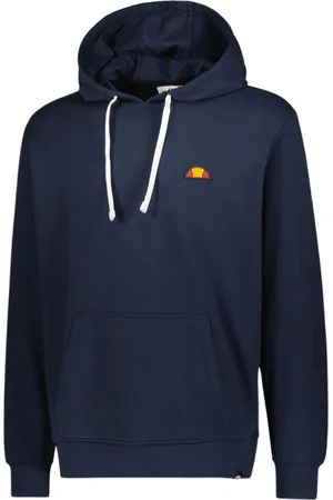Ellesse Bluzy, Mężczyzna, Niebieski, S, Niebieski hoodie z logo naszywką