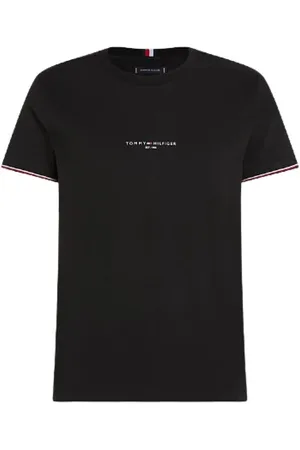 Tommy Hilfiger Koszulki, Mężczyzna, Czarny, L, Stylowe T-shirty i Pola