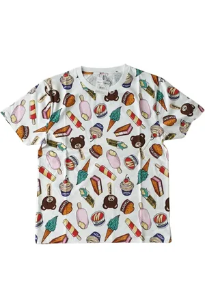 Moschino Koszulki, Mężczyzna, Wielobarwność, S, Bawełna, Lodowy Gelato Logo Stretch Jersey Top
