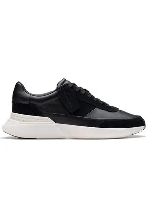 Clarks Buty, Mężczyzna, Czarny, 41 EU, Len, Czarne Sneakersy na Czas Wolny dla Mężczyzn