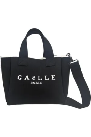 GAËLLE Torebki, Kobieta, Czarny, ONE SIZE, Poliester, Torba Shopper z Haftem Logo Czarna