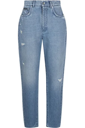 Dolce & Gabbana Jeansy, Kobieta, Niebieski, 2XS, Denim, Niebieskie Mini Ripped Jeansy