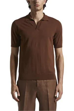 PESERICO SIGN Swetry, Mężczyzna, brązowy, 2XL, Czysty bawełniany polo