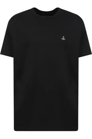 Vivienne Westwood Koszulki, Mężczyzna, Czarny, L, Czarna Koszulka z Logo Haftem