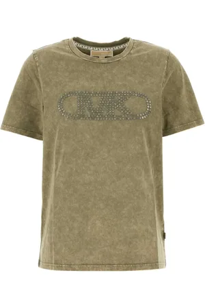 Michael Kors Koszulki, Kobieta, Zielony, XS, Szałwia zielony bawełniany t-shirt