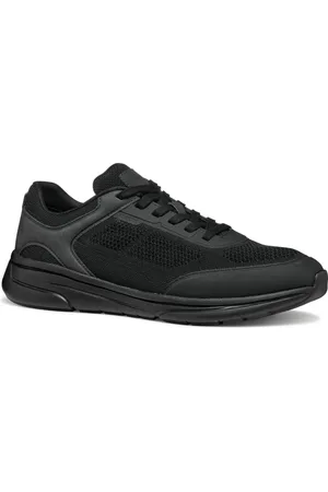 Geox Buty, Mężczyzna, Czarny, 45 EU, Len, Czarne Sneakersy dla Mężczyzn