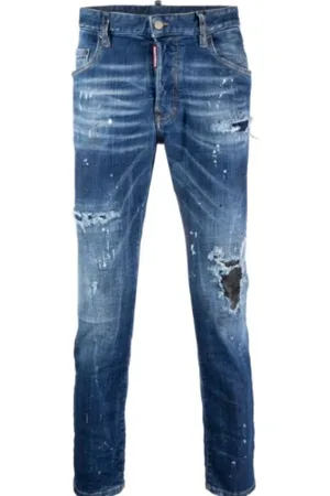 Dsquared2 Jeansy, Mężczyzna, Niebieski, M, Podarte Dżinsy Skinny Indigo