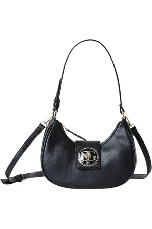 GAËLLE Torebki, Kobieta, Czarny, ONE SIZE, Skóra, Czarna Złota Torba Hobo Eco Skóra