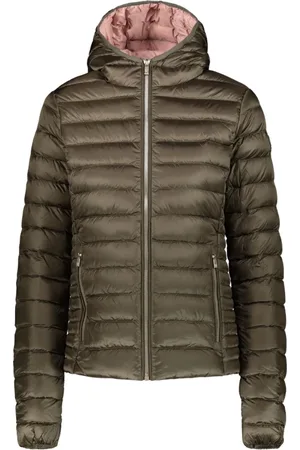 Ciesse Kurtki, Kobieta, Zielony, M, Nylon, Zielona Parka Kurtka z Kapturem i Odpornym na Wodę