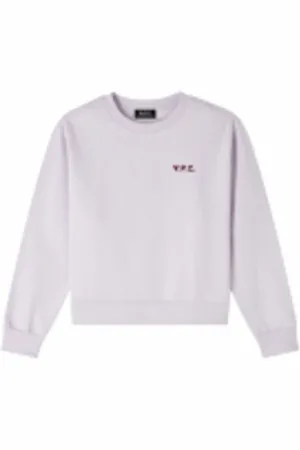 A.P.C. Bluzy, Kobieta, Fioletowy, XS, Bluza z okrągłym dekoltem w kolorze lawendowym