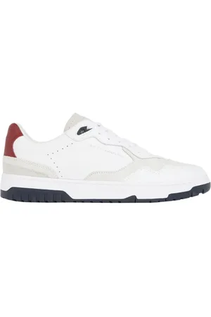 Tommy Hilfiger Buty, Mężczyzna, Biały, 46 EU, Białe Buty Koszykarskie z Logo
