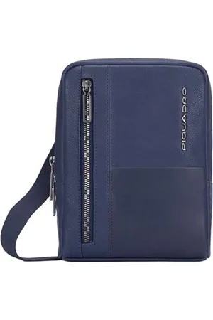 Piquadro Torebki, Mężczyzna, Niebieski, ONE SIZE, Nylon, Niebieska Torba na Ramię Unisex z Nylonu i Skóry