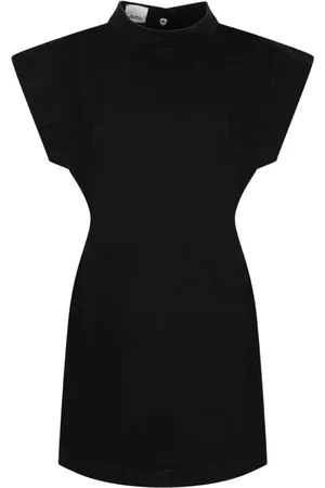 Isabel Marant Sukienki, Kobieta, Czarny, M, Denim, Czarna Sukienka Nina, Stretch Denim, Bez Rękawów