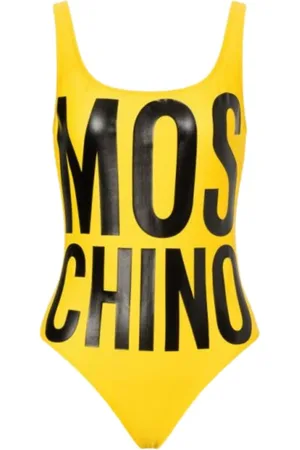Moschino Stroje kąpielowe, Kobieta, Żółty, L, Żółty Kostium z Logo