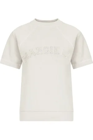 Maison Margiela Koszulki, Kobieta, Beżowy, L, Kremowe Swetry dla Stylowego Wyglądu