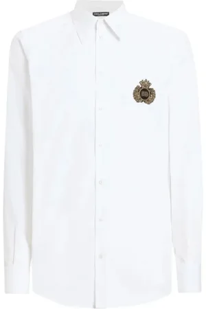 Dolce & Gabbana Koszule, Mężczyzna, Biały, L, Biała Koszula z Logo
