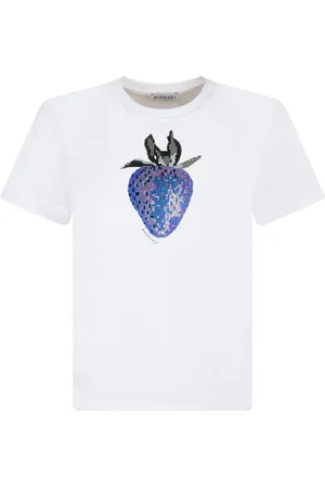Burberry Koszulki, Kobieta, Biały, S, Biały T-shirt z Graficznym Nadrukiem