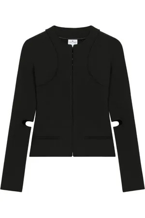 Courrèges Kurtki, Kobieta, Czarny, S, Nylon, Czarna Dopasowana Kurtka Scuba
