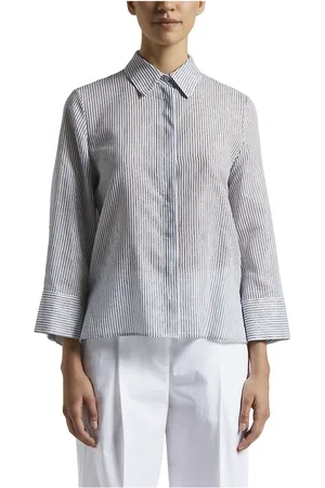 PESERICO SIGN Bluzki, Kobieta, Niebieski, 3XS, Organza, Blouses & Shirts