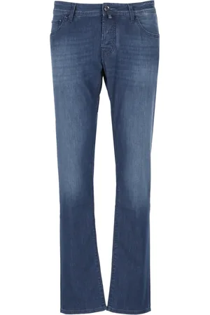 Jacob Cohen Jeansy, Mężczyzna, Niebieski, W35, Niebieskie Jeansyy z Logo Patch