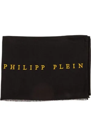 Philipp Plein Akcesoria, Mężczyzna, Czarny, ONE SIZE, Czarny Szal z Wiskozy