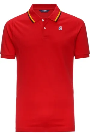 K-Way Koszulki, Mężczyzna, Czerwony, S, Bawełna, Paski Slim Fit Polo z krótkim rękawem