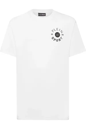 Philipp Plein Koszulki, Mężczyzna, Biały, L, Klasyczny Bawełniany T-shirt