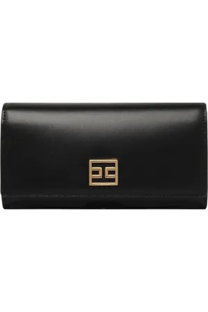 Elisabetta Franchi Akcesoria, Kobieta, Czarny, ONE SIZE, Czarna Portmonetka z Logo Plaque