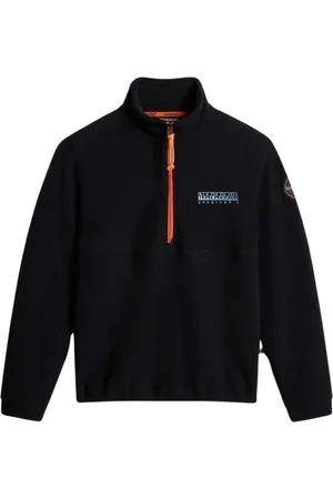 Napapijri Sport, Mężczyzna, Czarny, L, Czarny Polar Anderby z półzamkiem