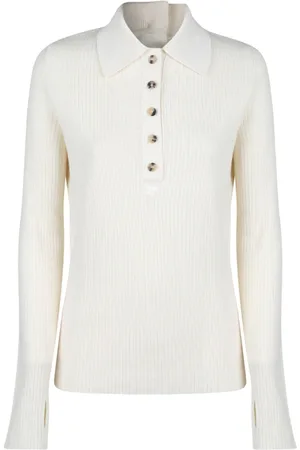 Courrèges Koszulki, Kobieta, Beżowy, M, Kremowy Biały Polo Jumper