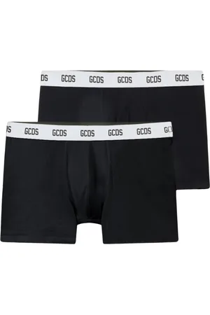 GCDS Bielizna, Mężczyzna, Czarny, L, Bawełna, Essentials Boxer Briefs 2-Pack