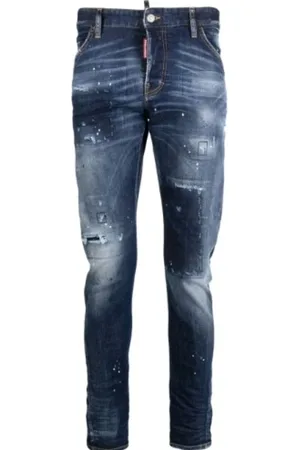 Dsquared2 Jeansy, Mężczyzna, Niebieski, XS, Dżinsy Skinny z Logo Patch