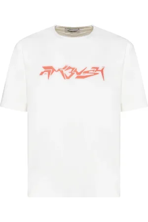 AMBUSH Koszulki, Mężczyzna, Biały, S, Biała i Pomarańczowa Koszulka z Logo