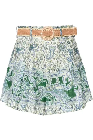 ZIMMERMANN Szorty, Kobieta, Wielobarwność, S, Szorty z lnianym wzorem Paisley