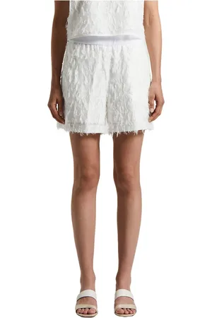 PESERICO SIGN Szorty, Kobieta, Biały, L, Organza, Fil coupé organza shorts