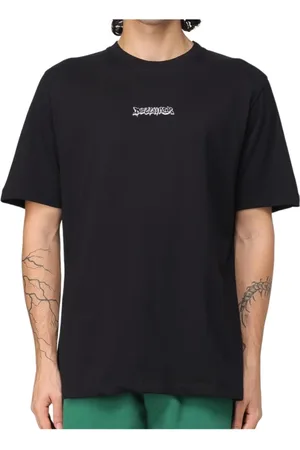 DISCLAIMER Koszulki, Mężczyzna, Czarny, L, Prosty T-shirt z Jerseyu Czarny Mężczyźni