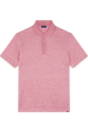 Paul & Shark Koszulki, Mężczyzna, Różowy, XL, Koszulka Polo z dzianiny lnianej