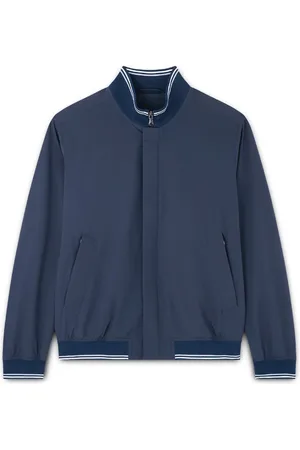 Paul & Shark Kurtki, Mężczyzna, Niebieski, M, Rayon, Kurtka Bomber z elastycznym materiałem i paskami